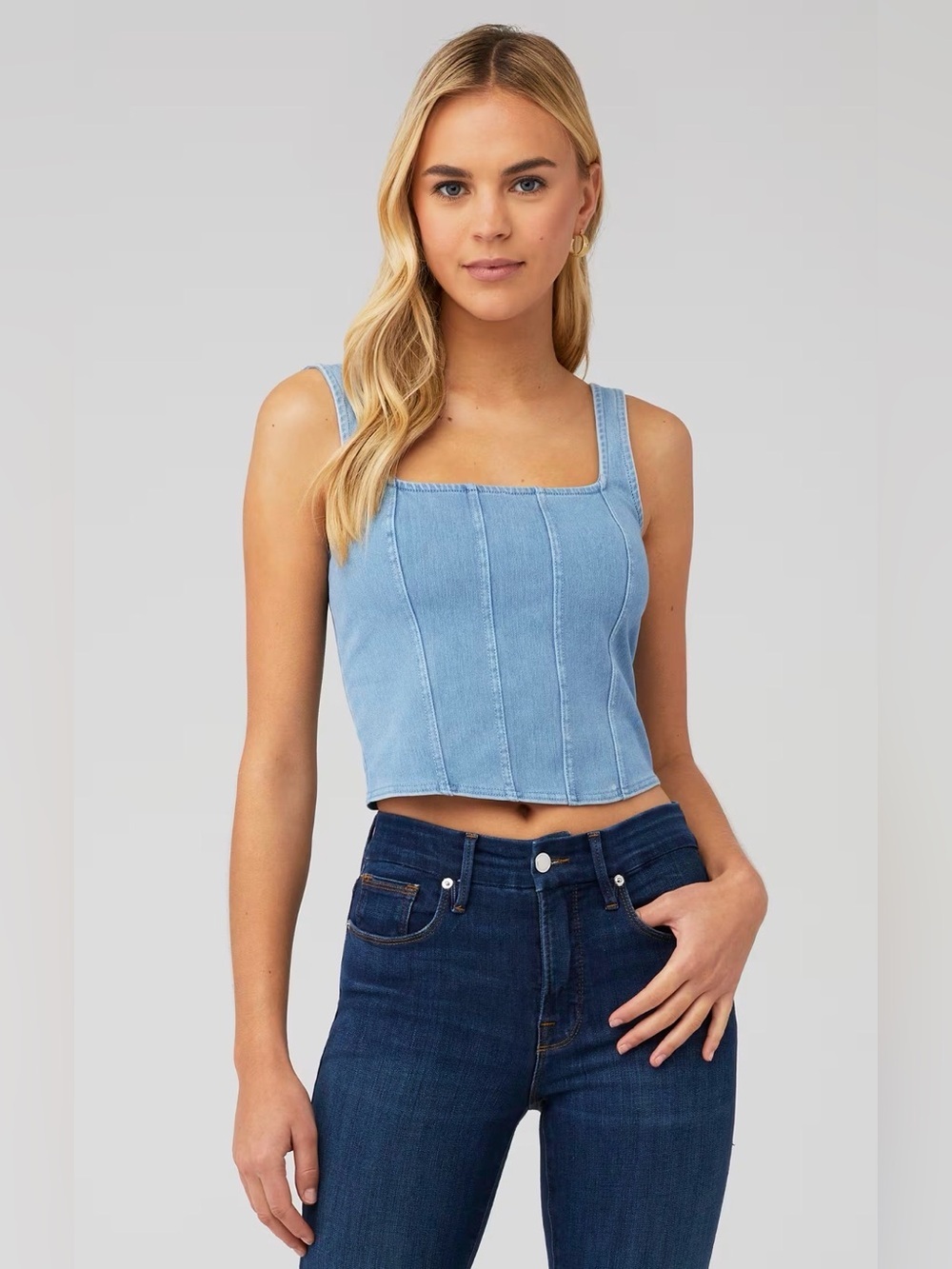 GOOD AMERICAN DENIM CORSET TOP